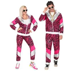 DÉGUISEMENT SURVÊT ANNÉES 80 TIGRE ROSE ADULTE