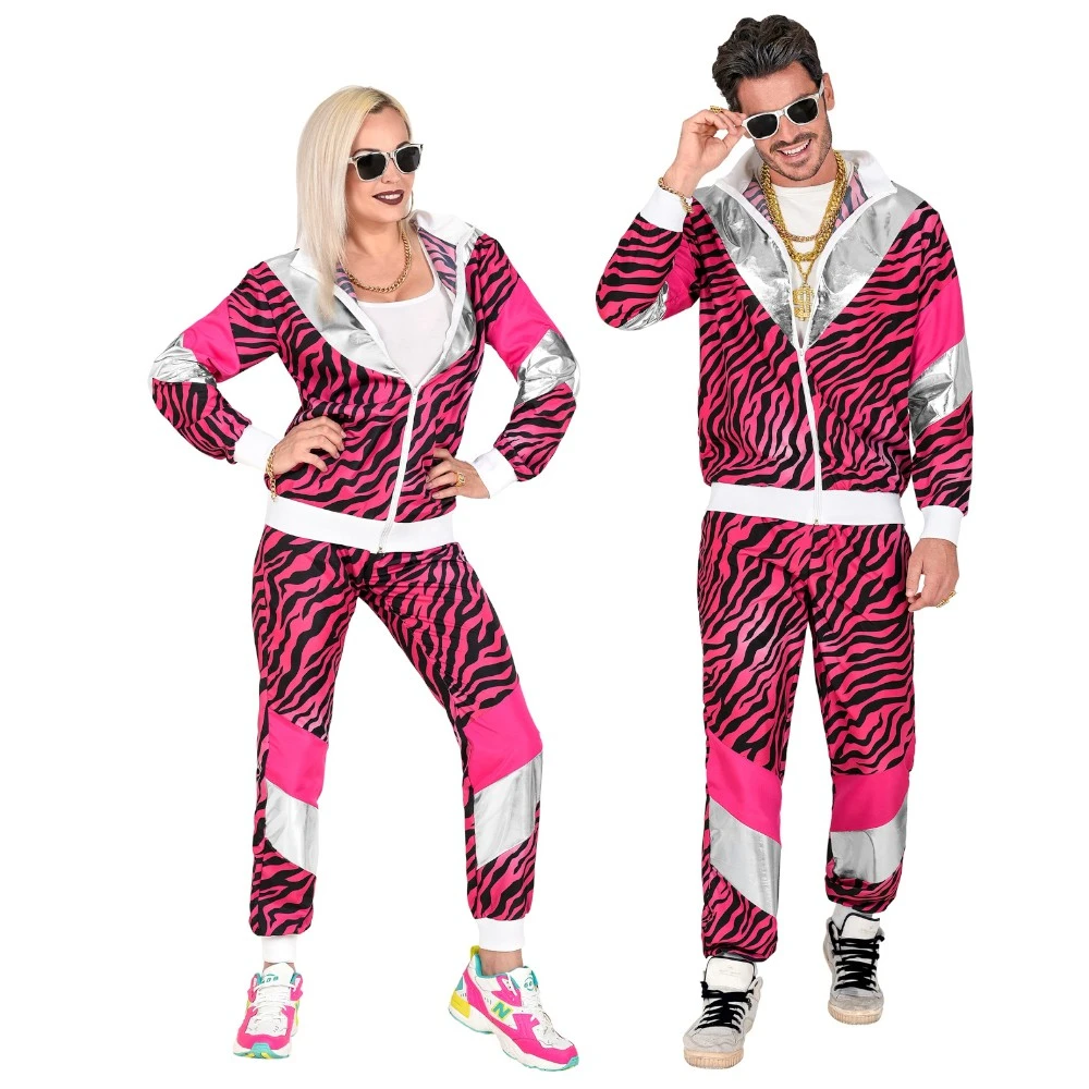 DÉGUISEMENT SURVÊT ANNÉES 80 TIGRE ROSE ADULTE 3 DÉGUISEMENT SURVÊT ANNÉES 80 TIGRE ROSE ADULTE