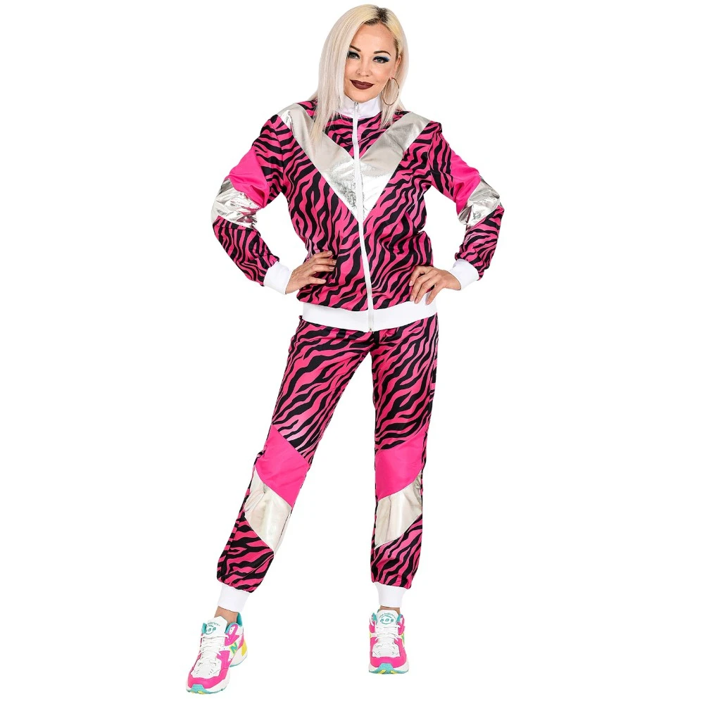 DÉGUISEMENT SURVÊT ANNÉES 80 TIGRE ROSE ADULTE 6 DÉGUISEMENT SURVÊT ANNÉES 80 TIGRE ROSE ADULTE – Image 4